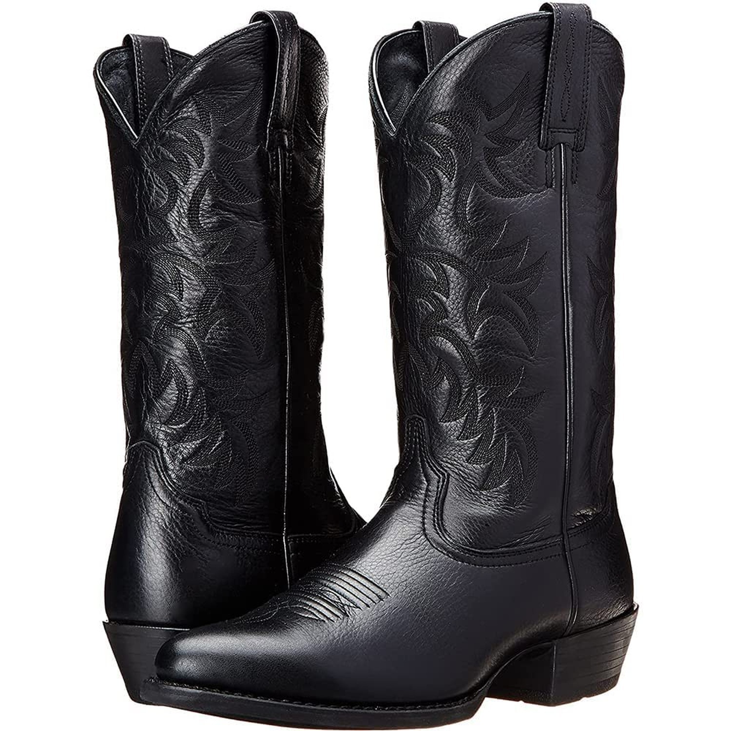 femflame Cowboy Boots for Men Round Toe Distressed Work boots Embroidered Wes…