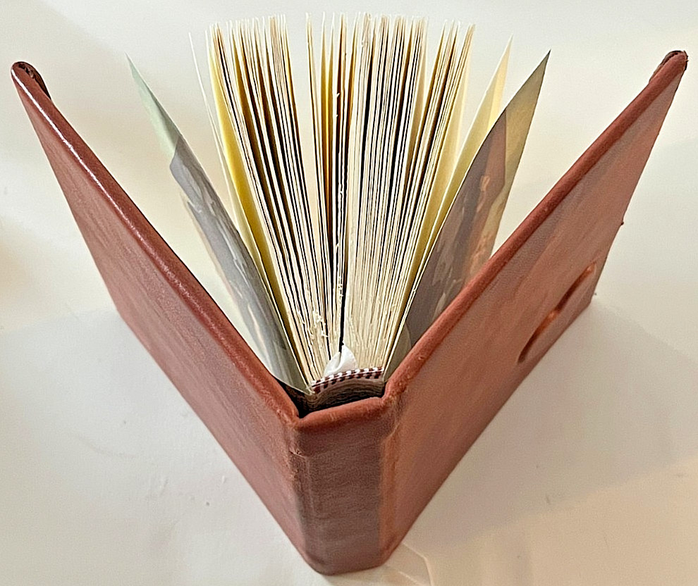 Handmade Leather Journal Hand Sewn Cotton Linen Paper Vintage Boudoir Endpapers