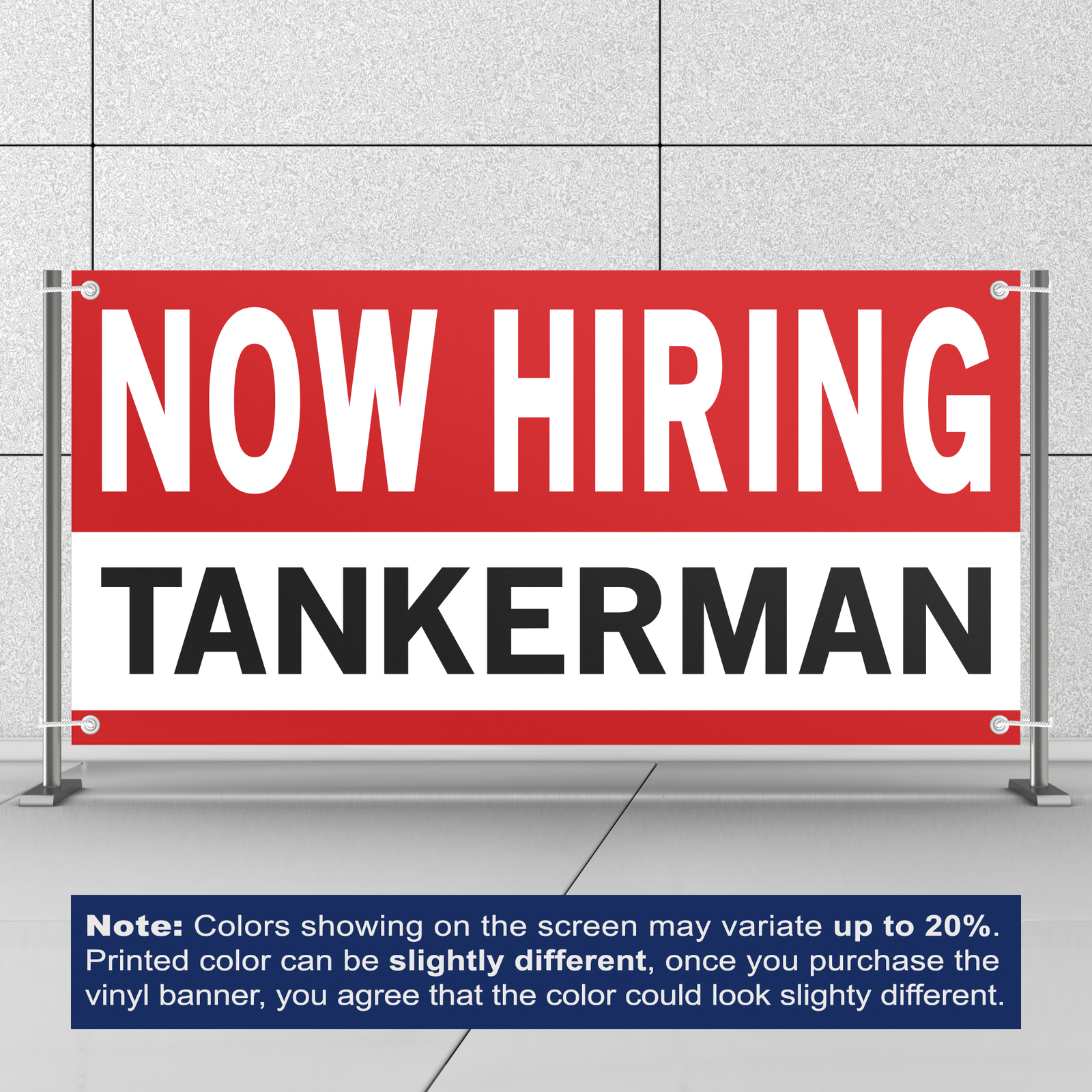 Now Hiring Tankerman 13 oz Heavy Duty Vinyl Banner Jobs Available Help Wanted