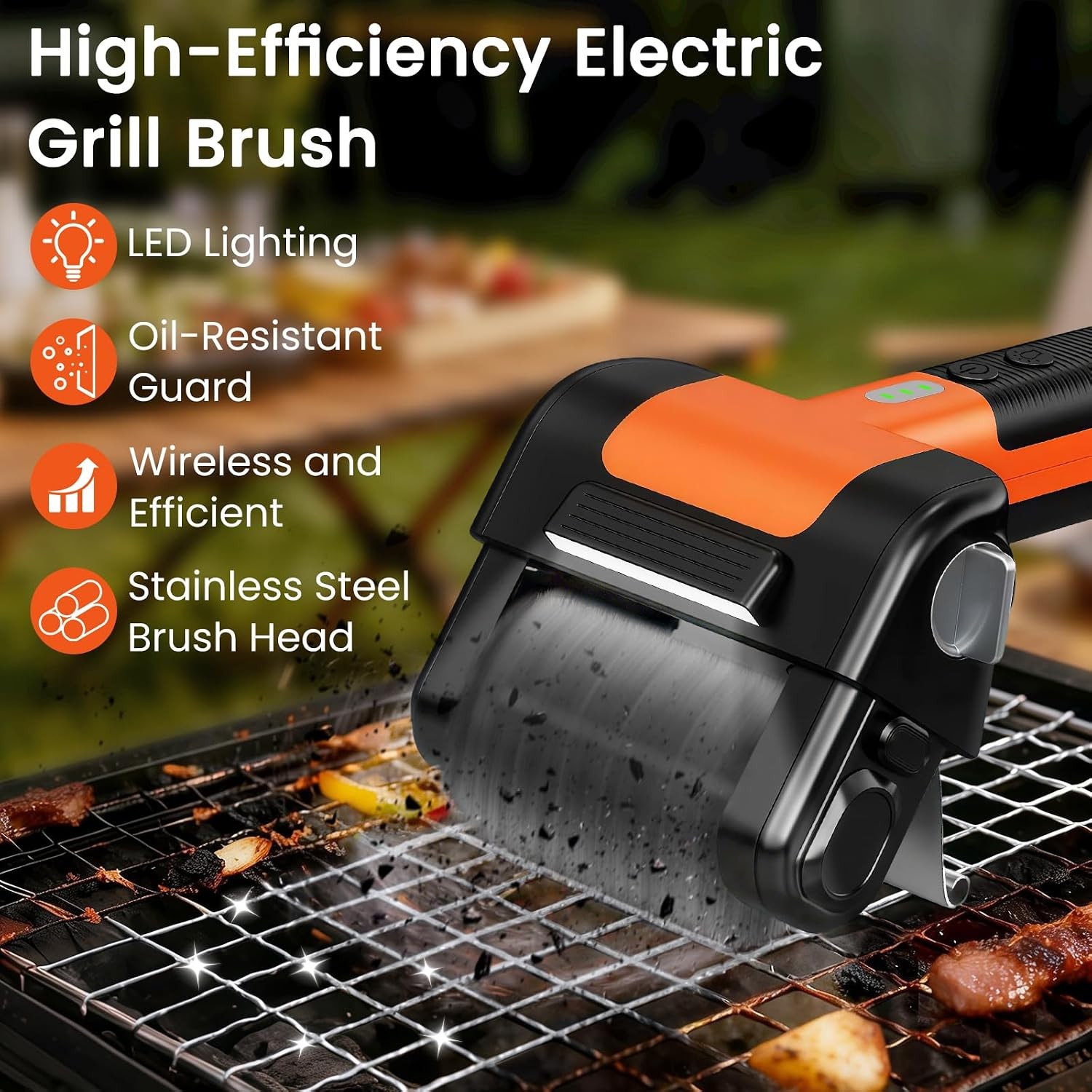 Electric Grill Brush, 950 RPM Cordless Electric BBQ Grill Cleaner with 4500mAh
