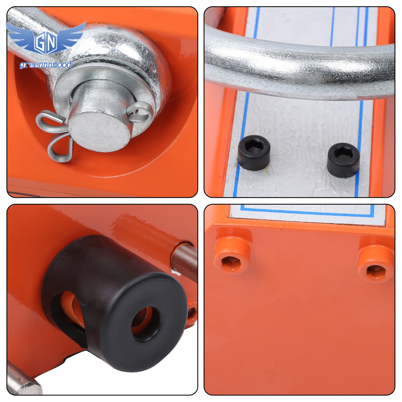 Magnetic Lifter Lifting Magnet Hoist 2200 lbs/1000 kg 2 Safety Factor Orange