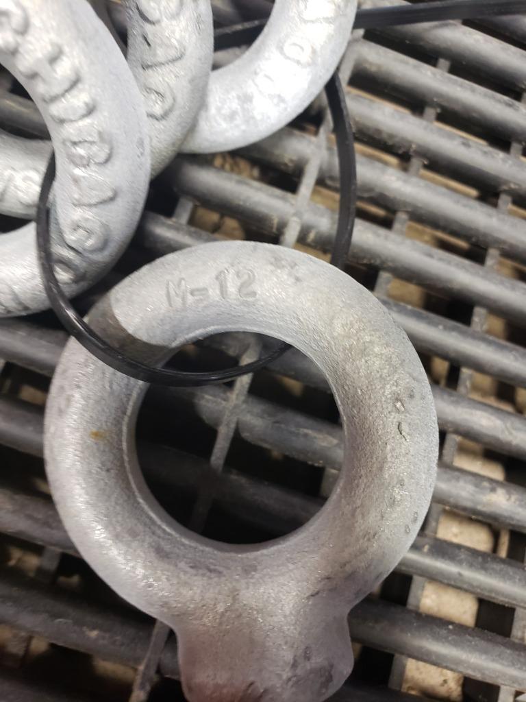 Lot of 4 Chicago USA Lifting Eyebolts M12 x 1.75 Galvanized