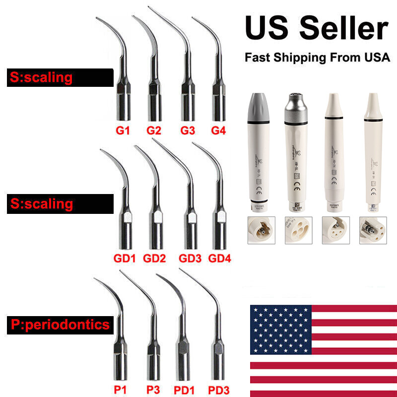 Dental Ultrasonic Piezo Scaler Handpiece LED/Tip Fit EMS/Cavitron/DTE/SATELEC US