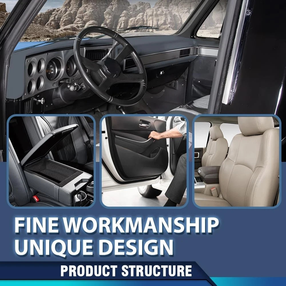 TPE Dash Cover Fit GMC Chevy Full Size Pickup 1981-1987, Dark Blue