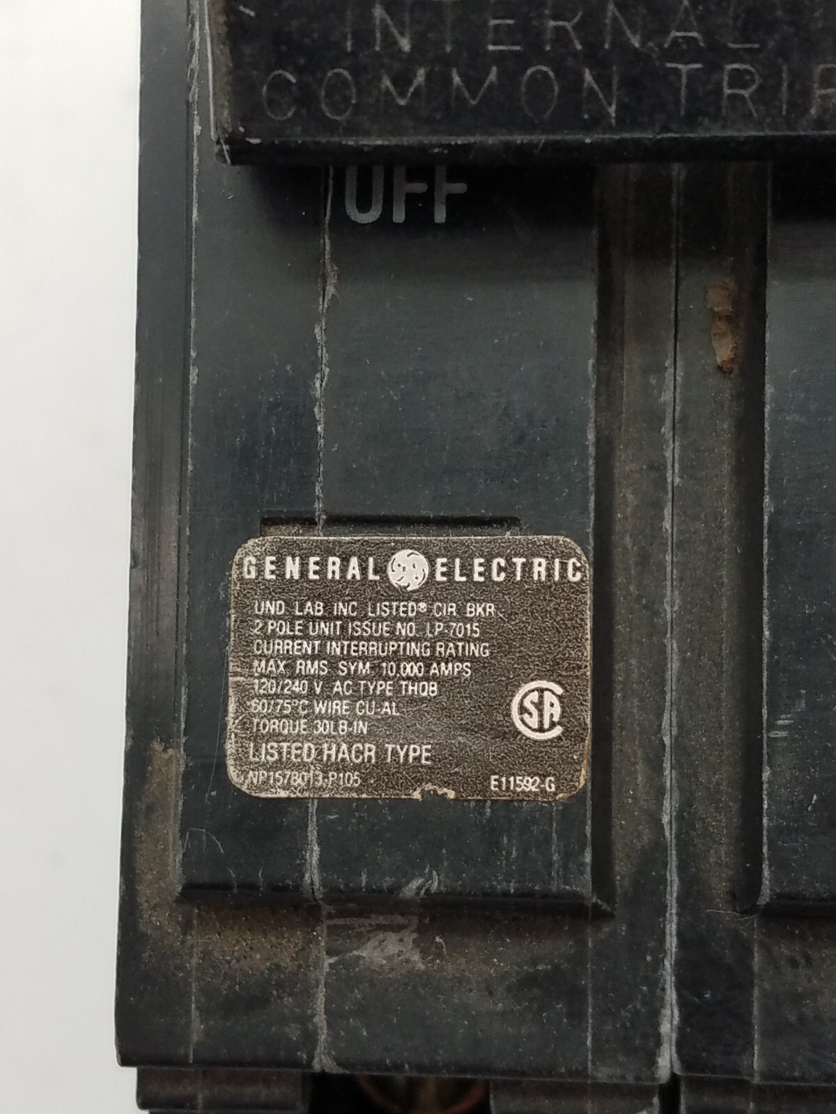 General Electric THQB2130 Circuit Breaker 30A 240V 2P GE THQB Bolt On 30 Amp