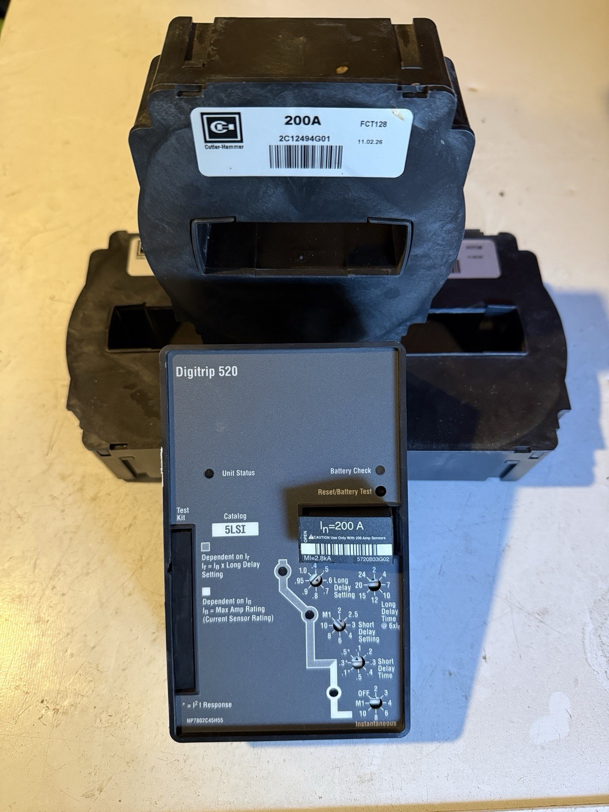 Eaton Cutler Hammer Magnum DS 200A Sensors With Digitrip 520 LSI And Rating Plug