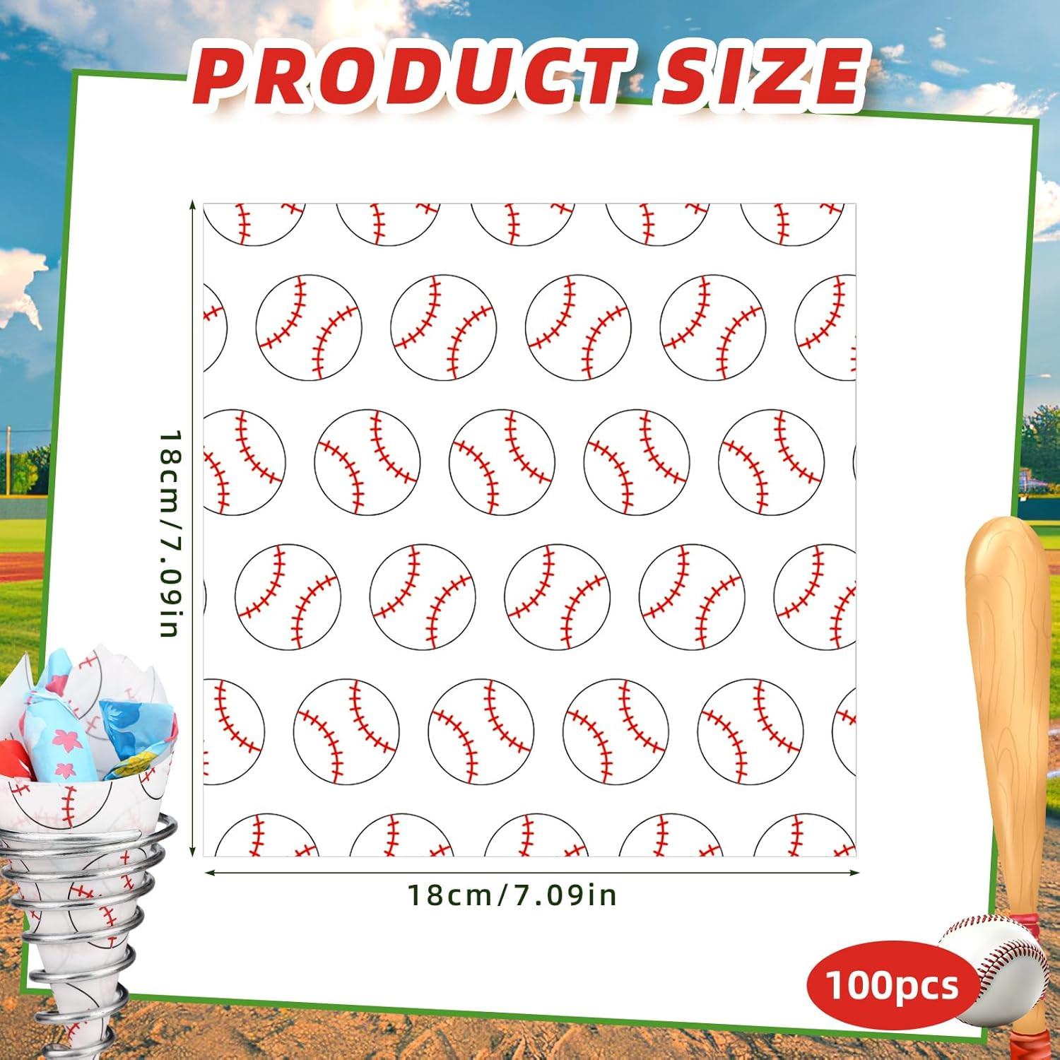 100Pcs Greaseproof Sandwich Paper Wraps, 18X18Cm/7.1X7.1In Greaseproof Delicates