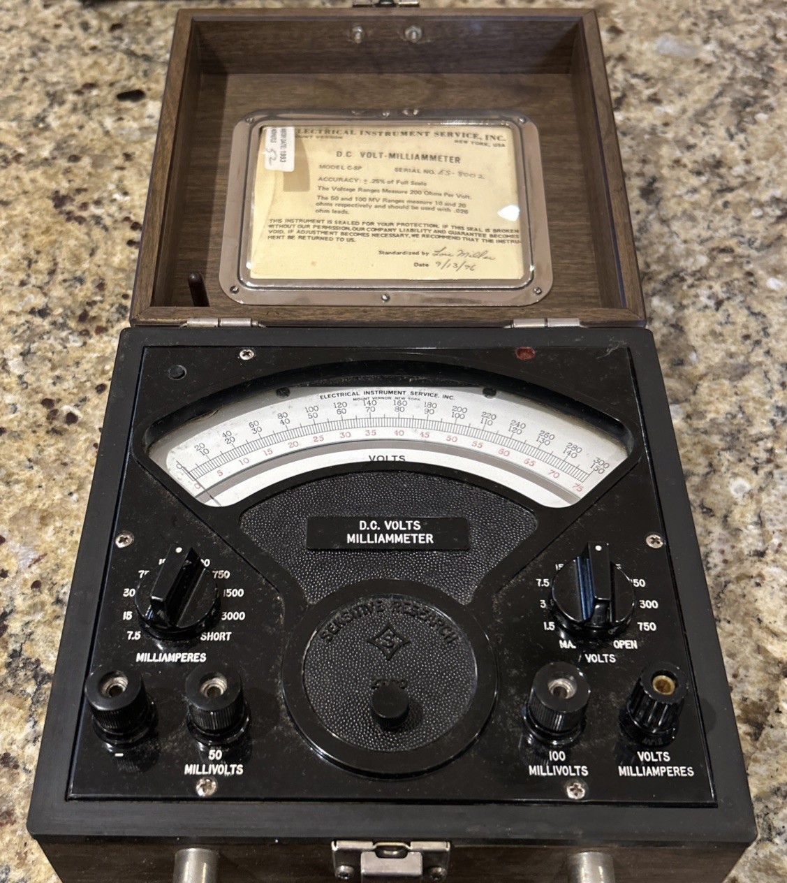 ELECTRICAL INSTRUMENT SERVICE- D.C. VOLT-MILLIAMETER MODEL C-SP NO LEADS