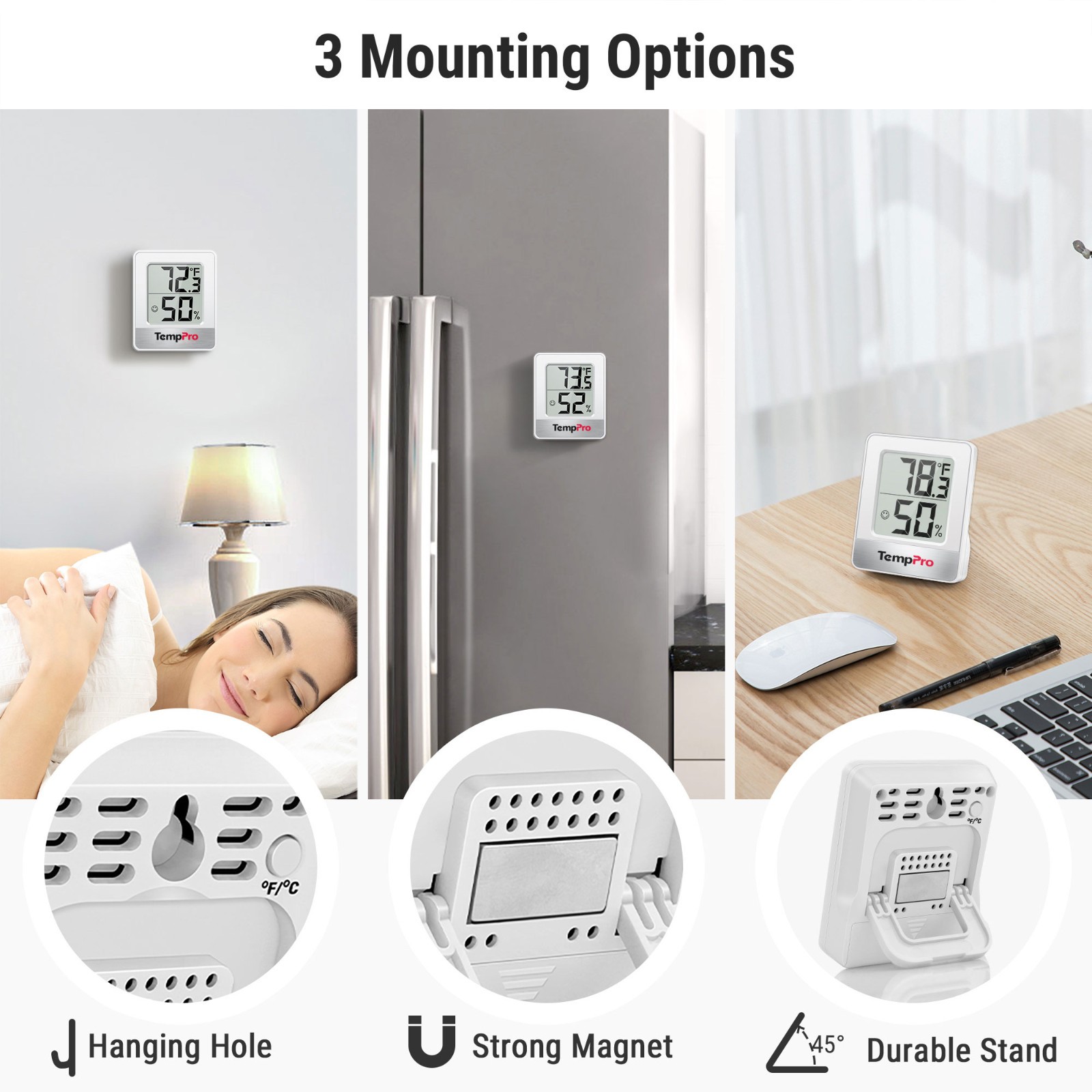 2PCS LCD Digital Indoor Thermometer Room Hygrometer Temperature Humidity Monitor