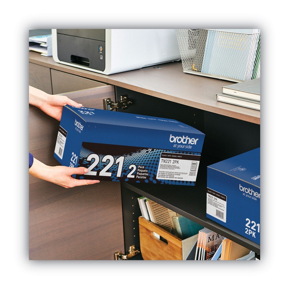 Brother TN2212PK 2500 Page-Yield Toner – Black (2/Pack) New