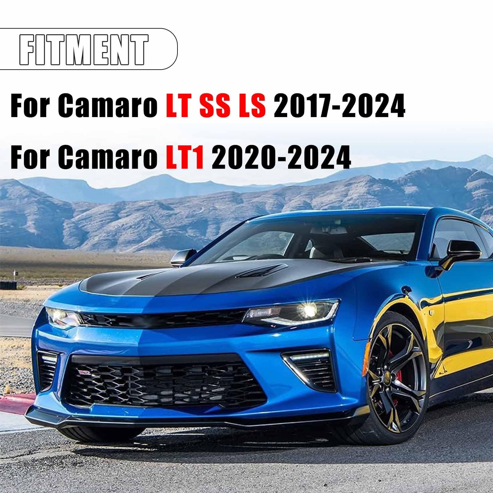 MP Style Front Lip Splitter for Camaro 2017-2024 3PC ABS Plastic Glossy Black