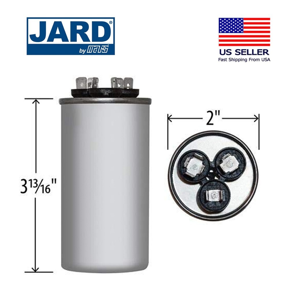 Mars JARD Motor Run Capacitor, 80/7.5 MFD, Dual Section 440/370 V Round 12816