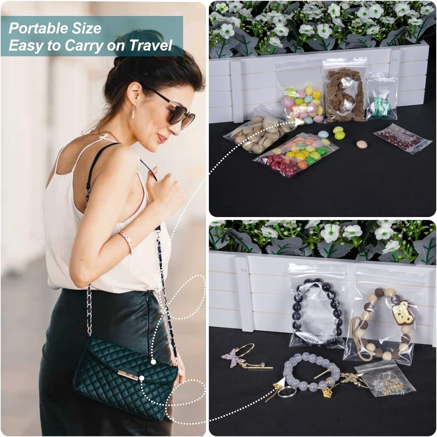 500 Pcs Small Plastic Bags, Small Zip Lock Bags, Mini Baggies Jewelry Bags Clear