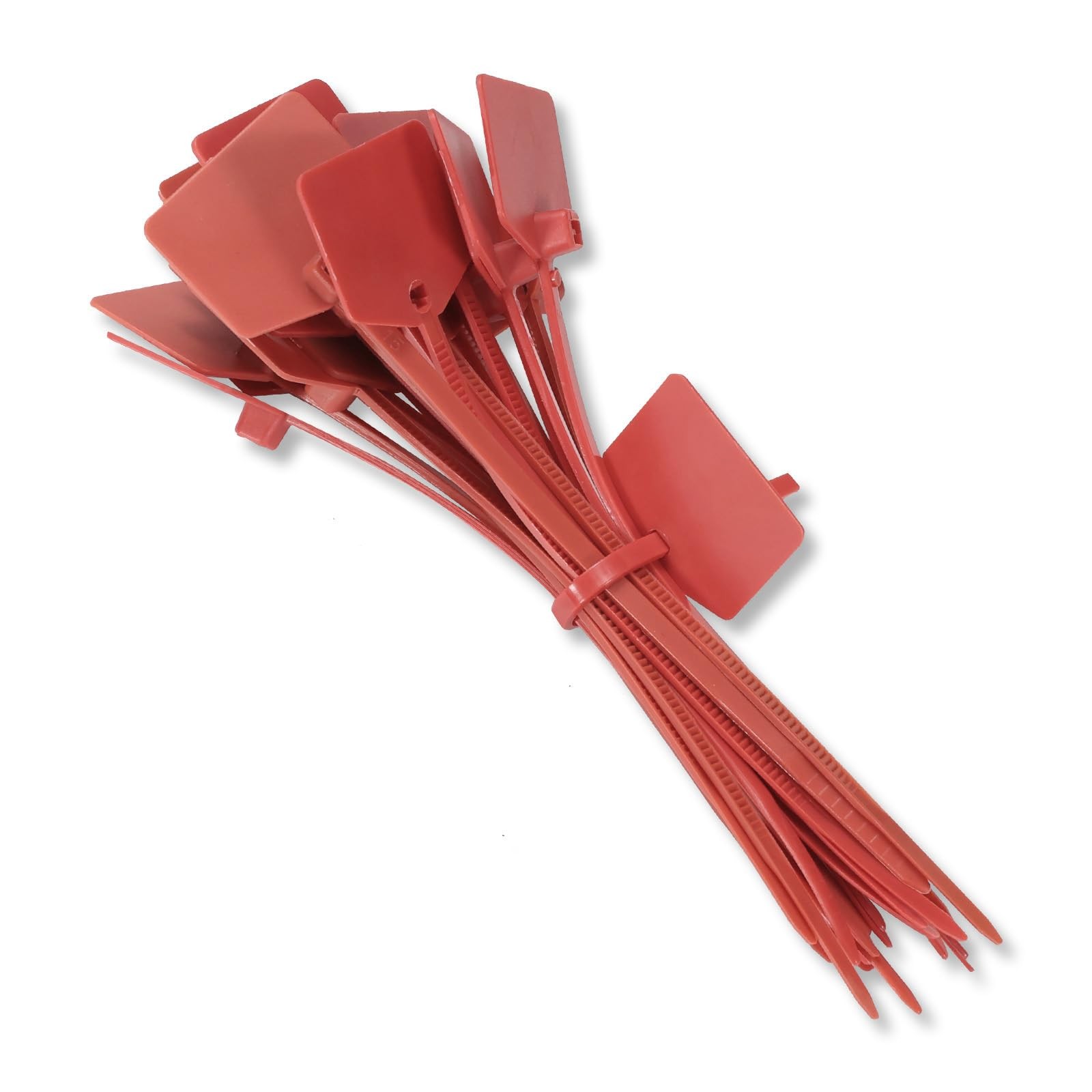 4 in Marker Nylon Cable Ties, Plastic Water Proof Tags, Small, Red