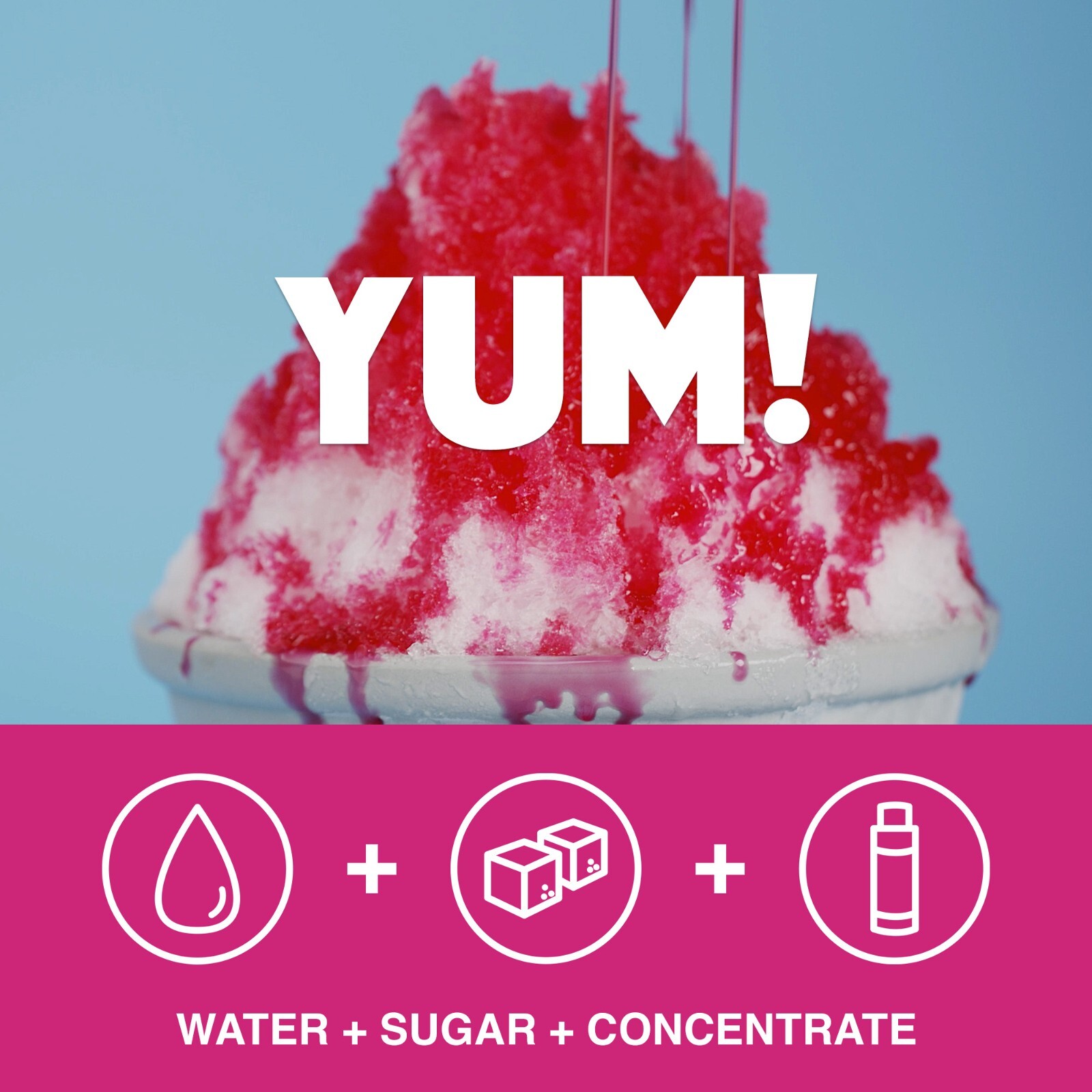 Pink Bubble Gum Shaved Ice and Snow Cone Unsweetened Flavor Concentrate 4 Fl Oz