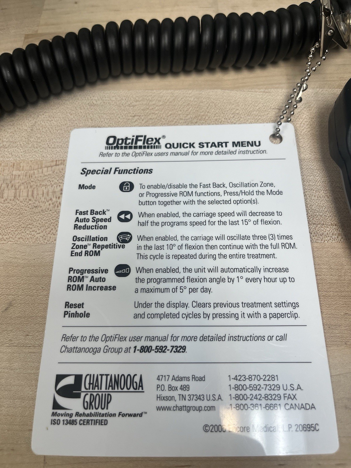Chattanooga OptiFlex 3 Knee CPM 2090 – New Soft Goods, 180 Day Warranty
