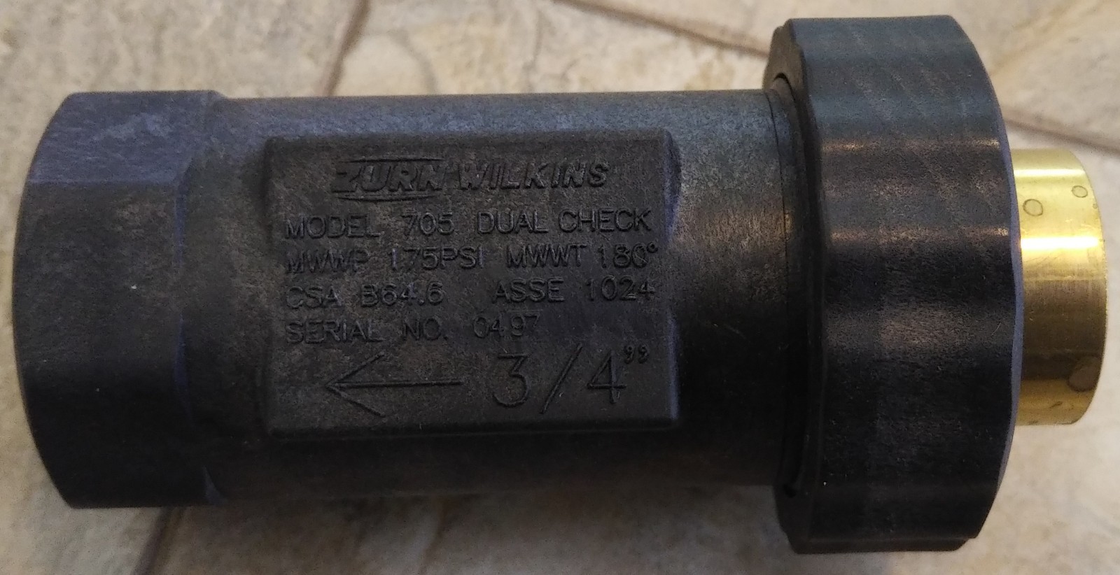 Wilkins Model 700 34UFX34F-705 Dual Check Valve