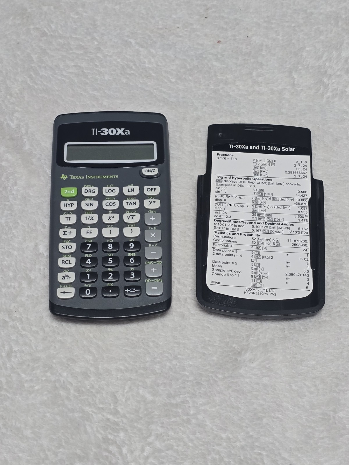 Texas Instruments TI-30Xa Calculator – Tested With Cover