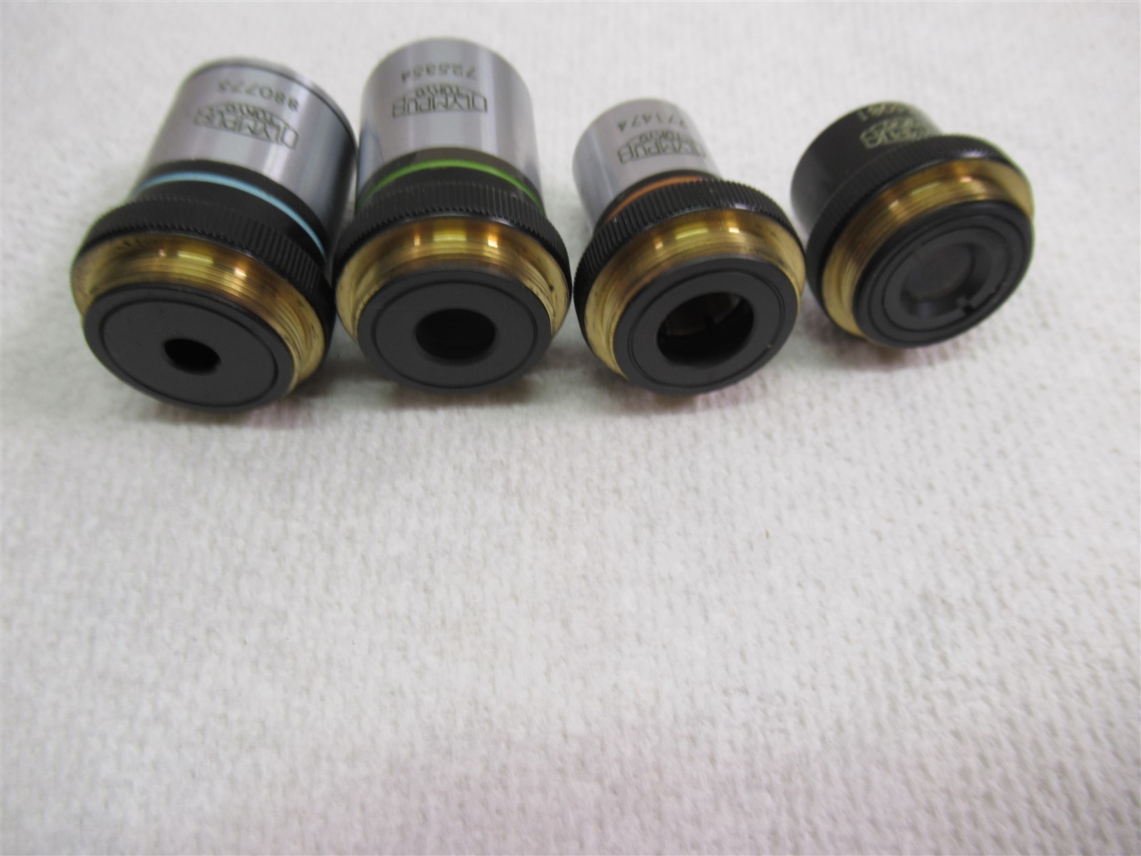 Vintage Olympus Microscope Objective Lens Lot 4x 10x 40x 100x Oil Japan RMS CH