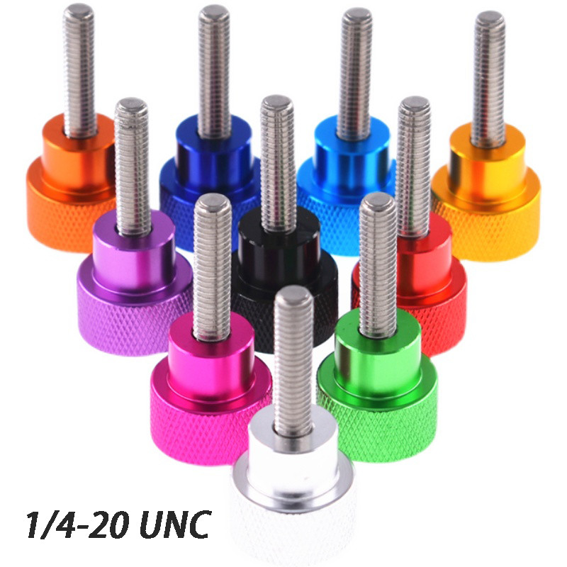 1/4-20 UNC Knurled Thumb Screws Stainless Steel & Aluminum Alloy Hand Grip Knob