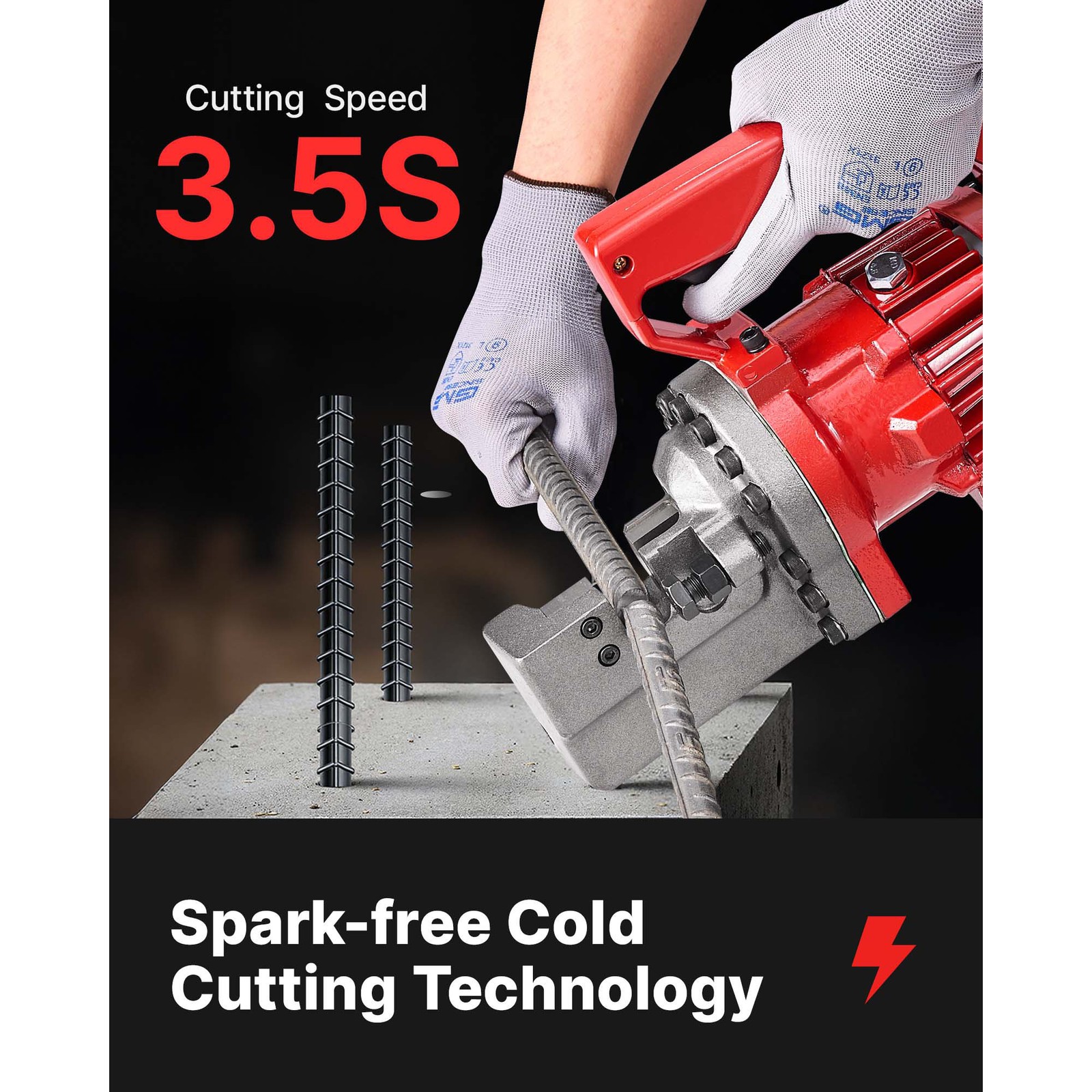 Rebar Cutter RC-20 1250W 3/4″ #6 Capacity 4-20mm Electric Cutting Tool Box