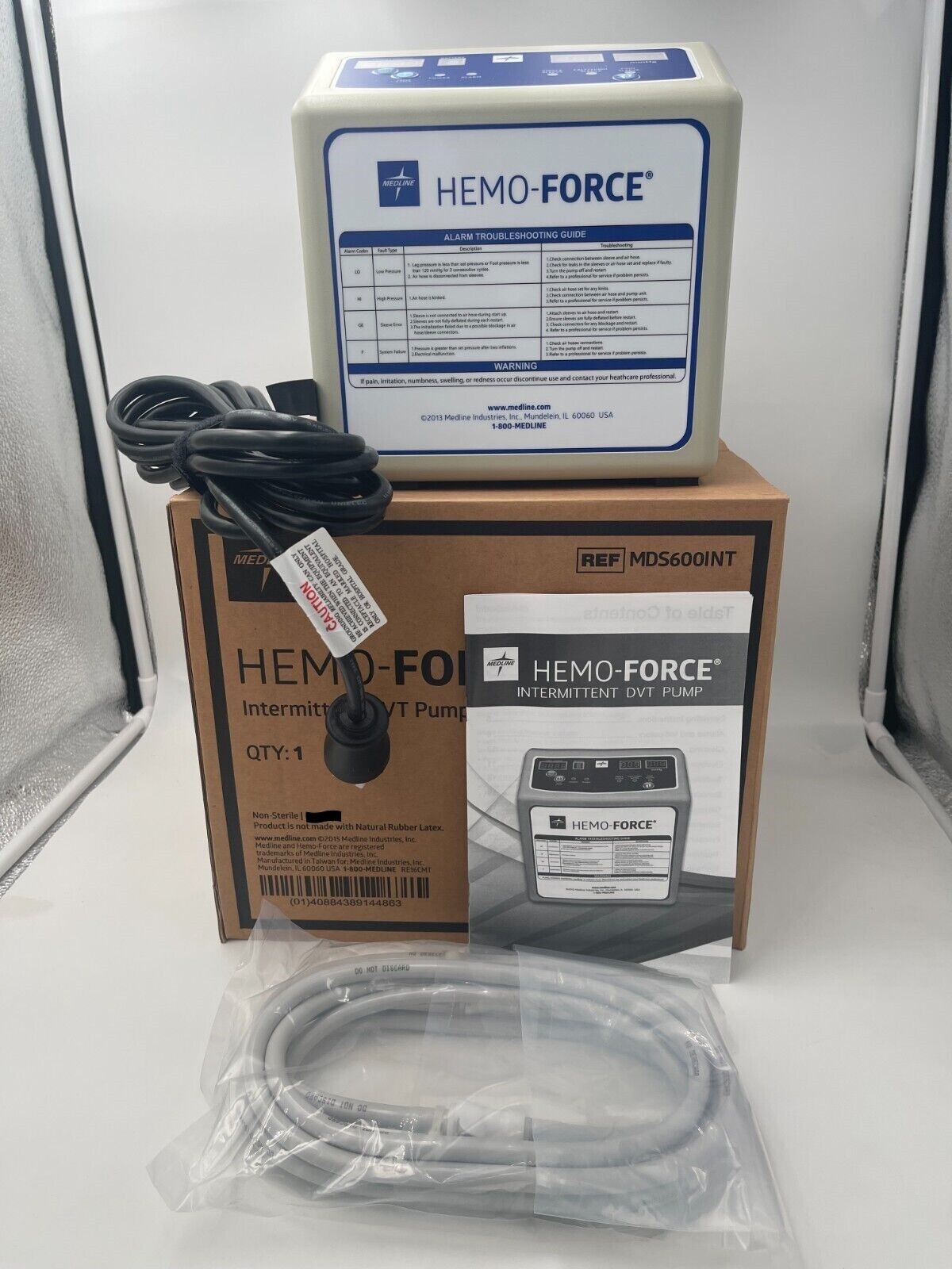 NEW – Medline Hemo-Force MDS600INT Intermittent DVT Pump with Tubing