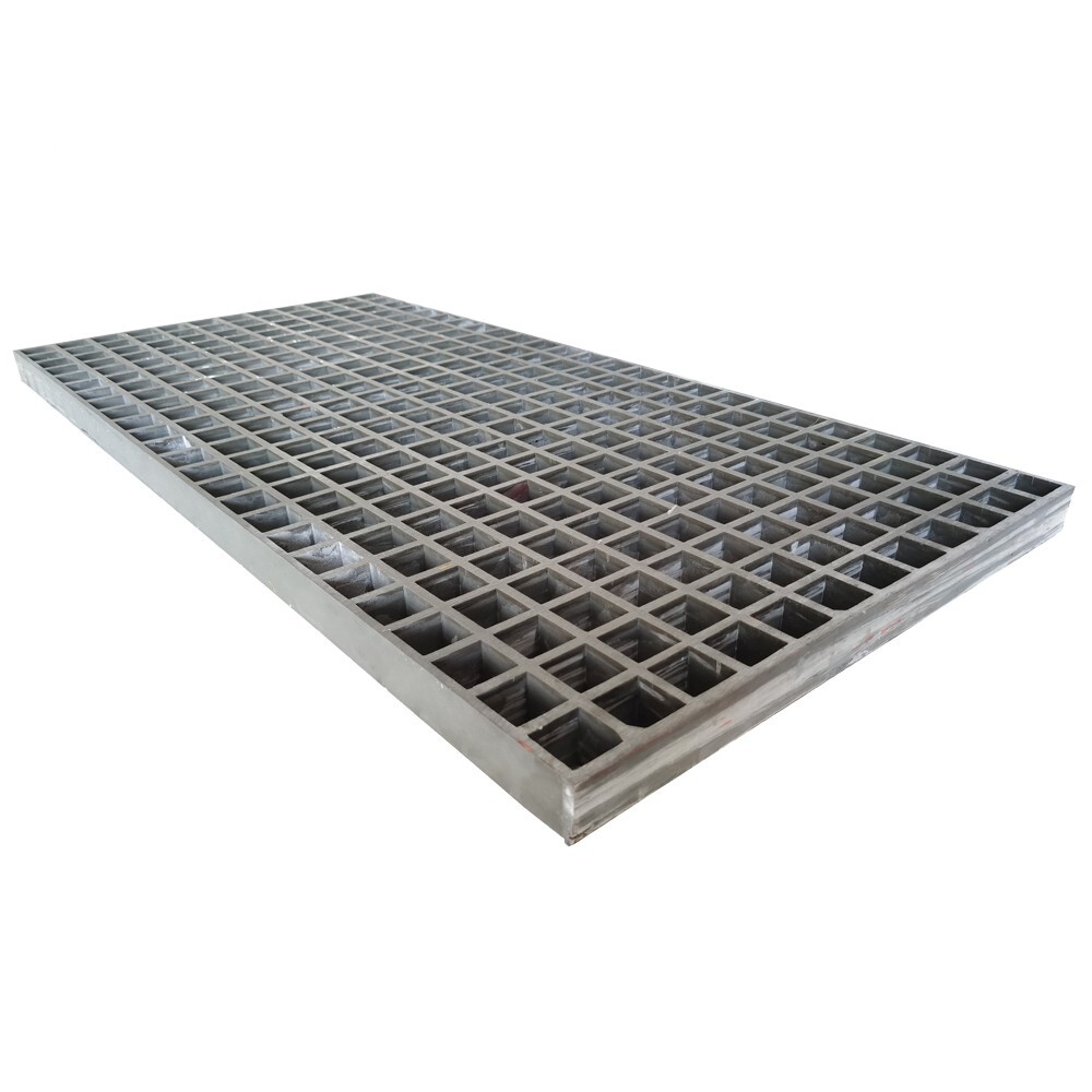 39.4″*19″(100cm*48.5cm) Gray Fiberglass FRP Grating Fiberglass Grille 1.5″ Thick
