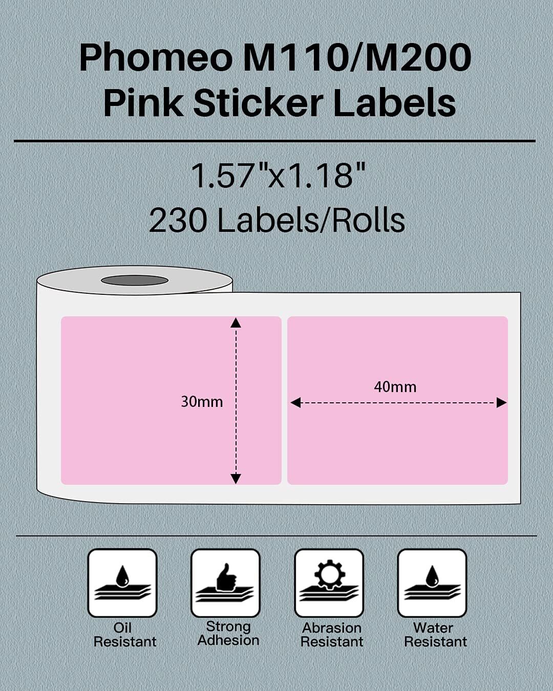 3/6Rolls Self-Adhesive Thermal Label Sticker Paper for Phomemo M110/M220 Printer