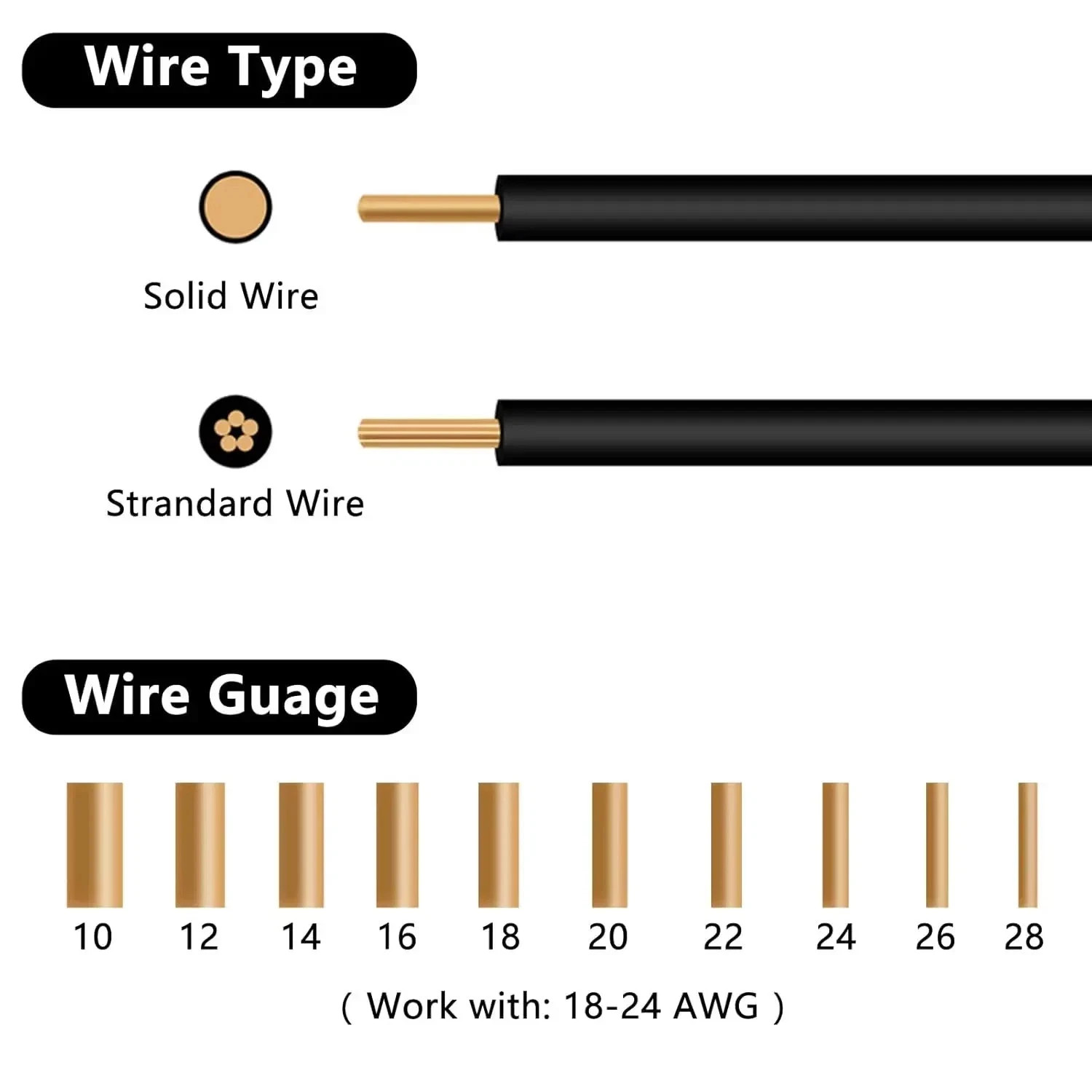 20pcs T Type 1 Pin Solderless Quick Wire Splice Connector No Strip Low Voltage**