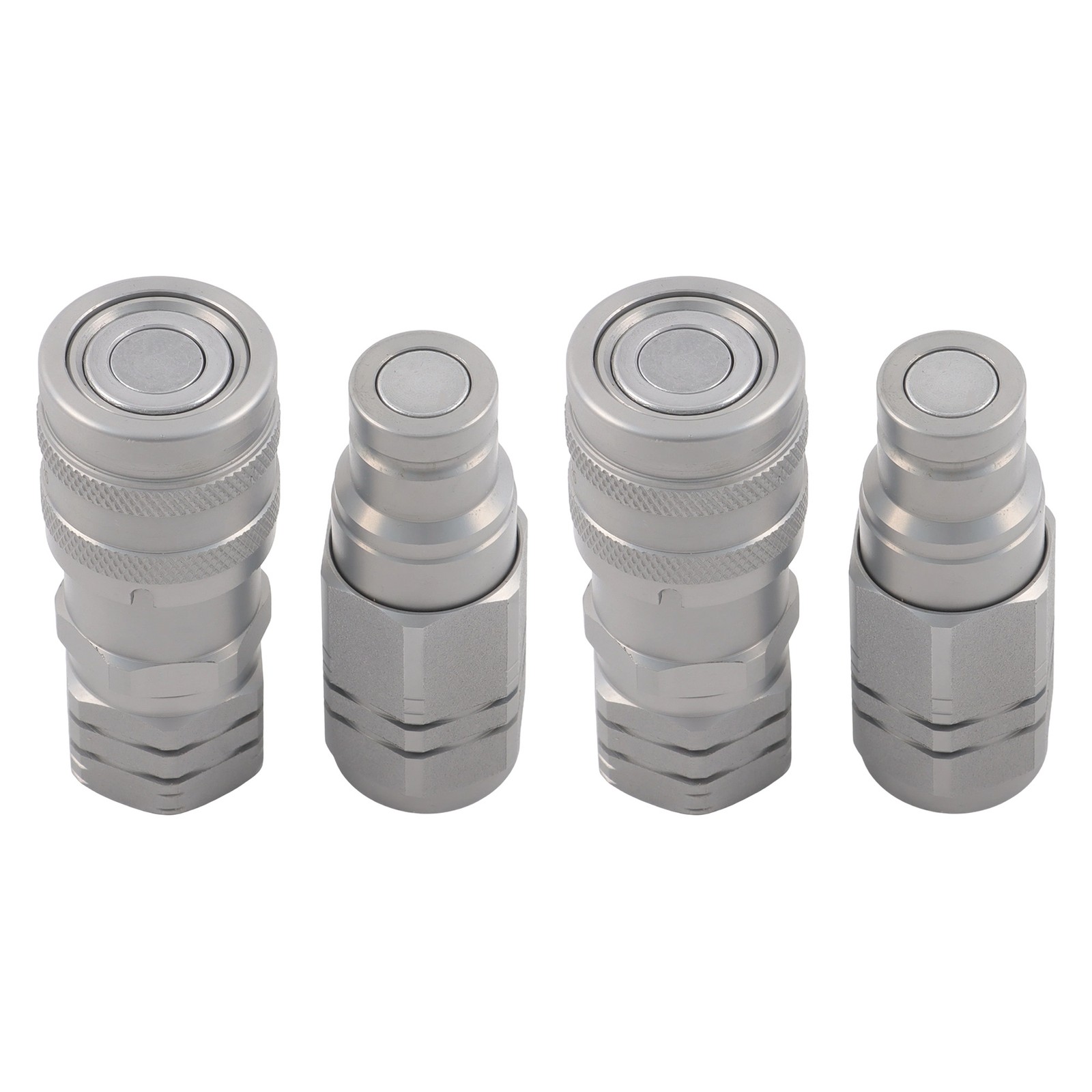 2 Pcs 3/8″ Flat Face Hydraulic Quick Disconnect Coupling Set 3/8″ NPT Thread