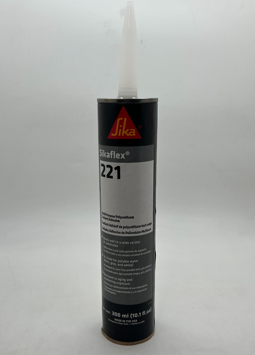 Sikaflex-221 Adhesive and Sealant 10.1 fl. oz Cartridge Gray (3pk) ‎90892