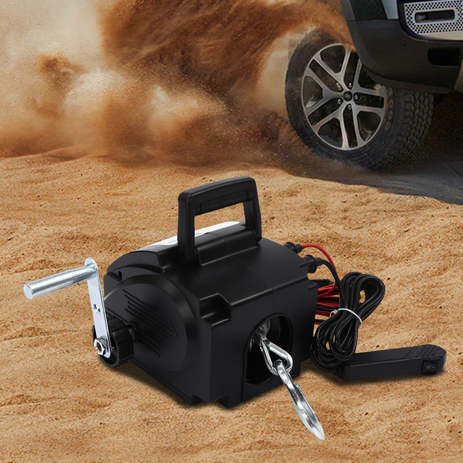 Electric Winch 6000lbs-300W Marine/ATV Winch, Remote Control Hand/Wire Control