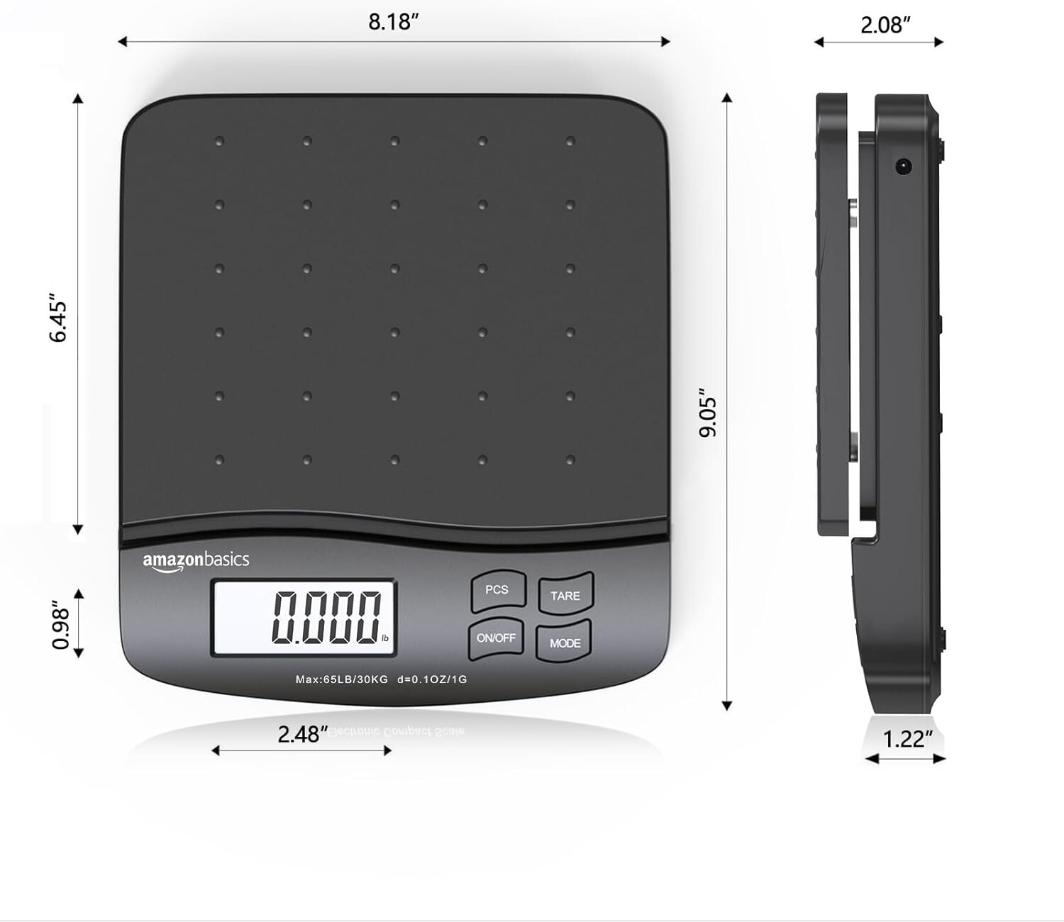 Extra Large LCD Digital Table Top Scale – 65 lb Max, Perfect for Shipping Needs