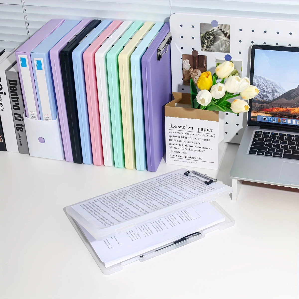 1Pc A4 Writing Board File Box, 2-In-1 A4 Document and Photo Multifunctional Stor