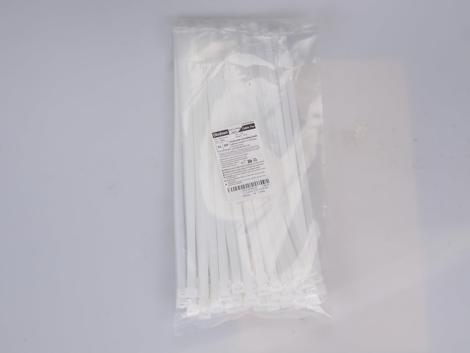 Self-Locking White Zip Ties (100 Pack) – 10″ Nylon Cable Ties for Home & Garden