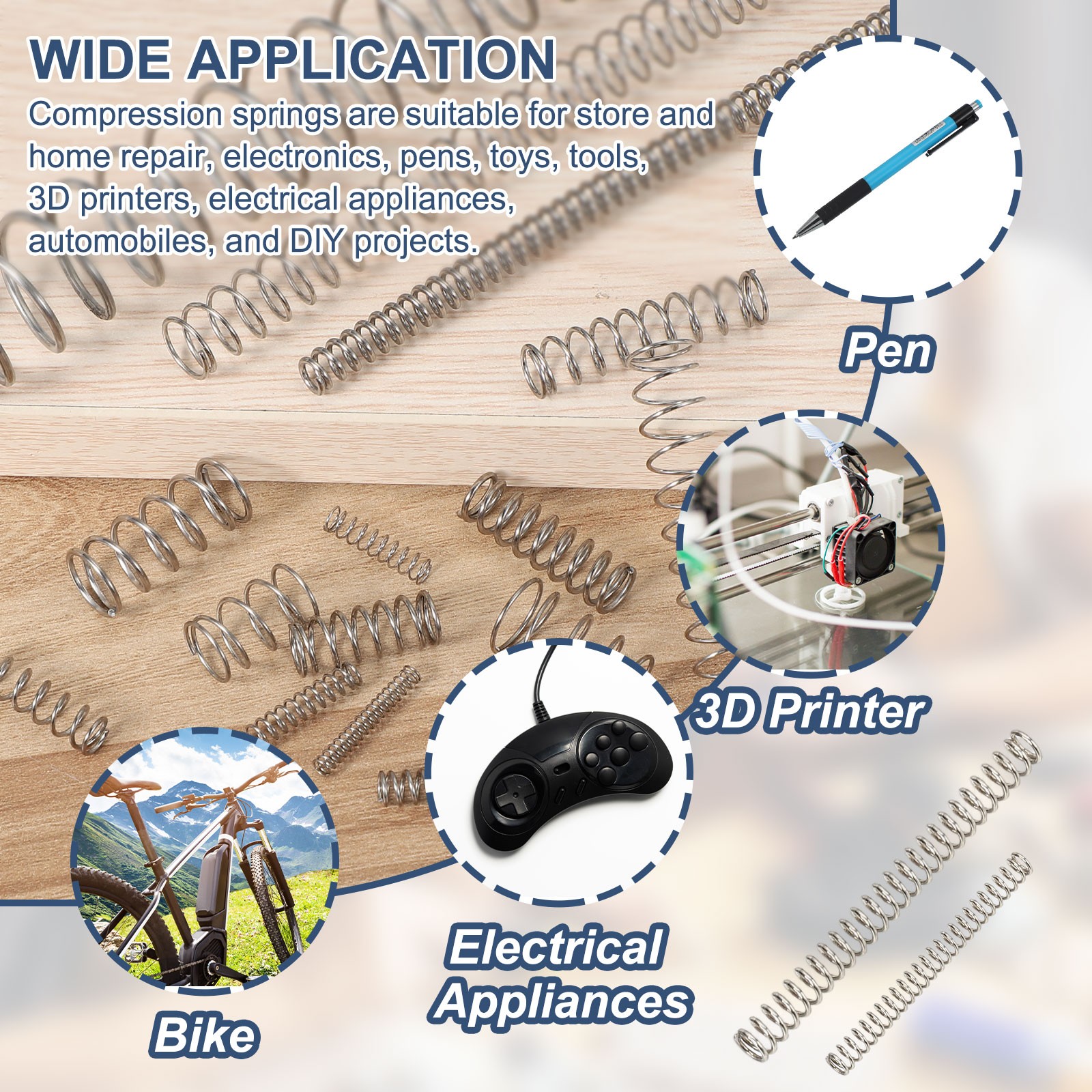 10 x Small Compression Spring 2 mm OD 0.3mm Wire 10 mm Free Length