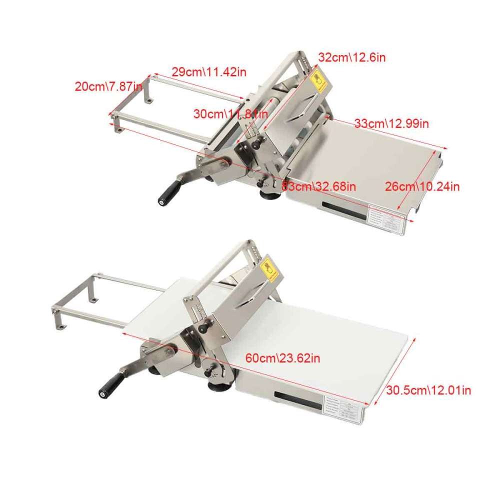 1x Manual Pastry Dough Sheeter Dough Roller 1-25mm Croissant Dough Press Machine