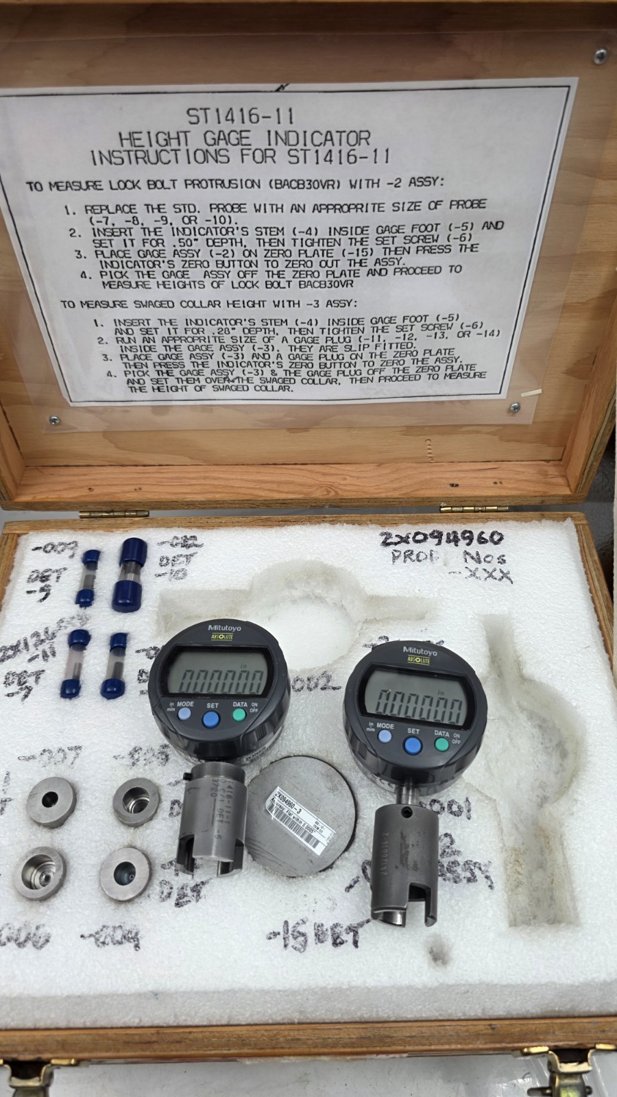 kit 2 Mitutoyo 543-392B Digimatic Indicator, 0-.5″/0-12.7mm Range, .00005″