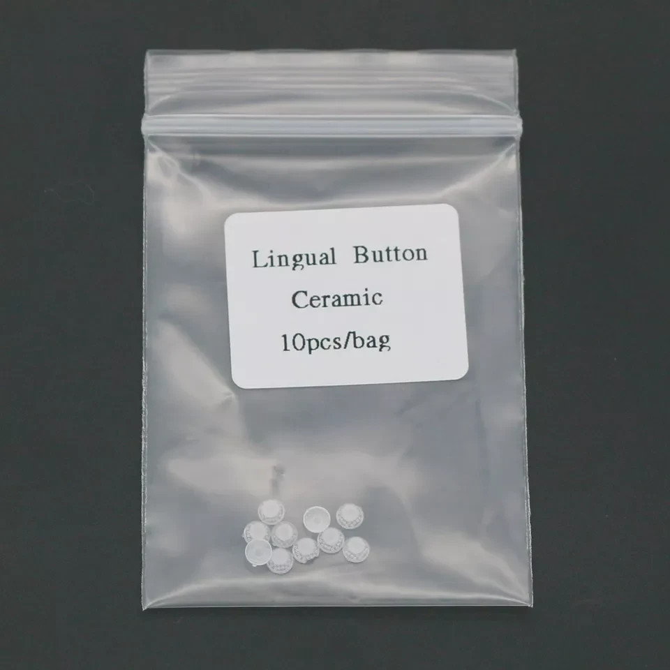 Dental Orthodontic Ceramic Lingual Buttons Round Rectangular/Round with hook