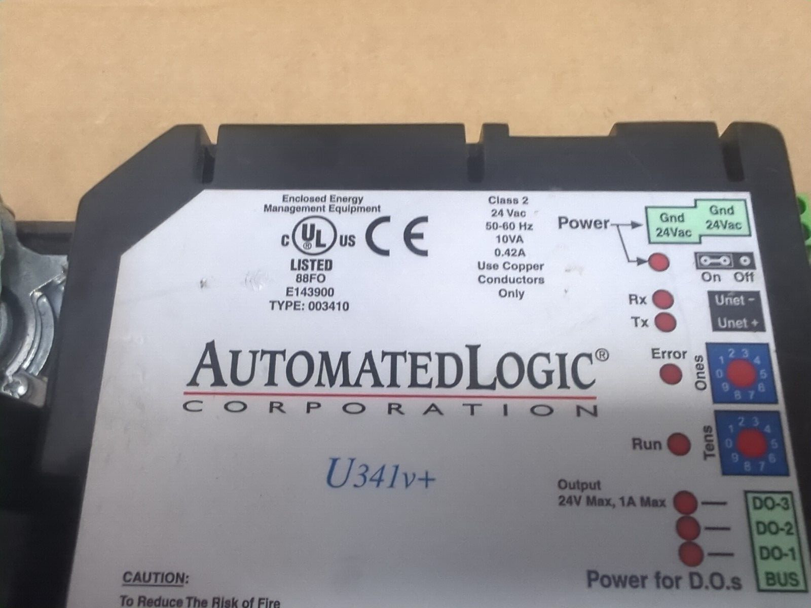 Automated Logic U341V+ BACnet MS/TP Controller – NG D1F