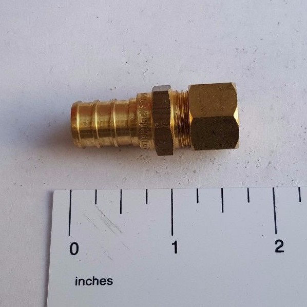 100 PIECES 1/2″ PEX X 3/8″ OD COMP. STRAIGHT ADAPTER FITTINGS LEADFREE BRASS NSF
