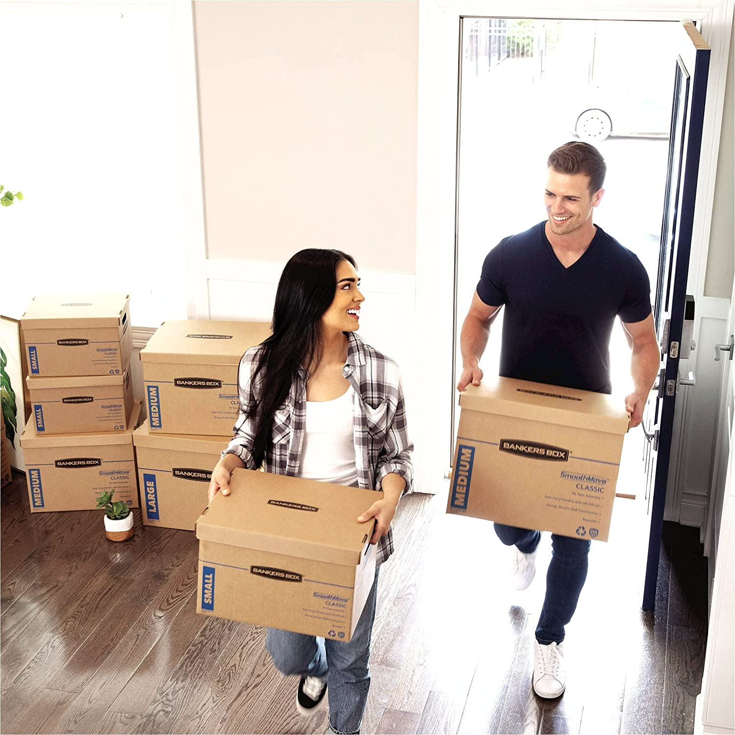 Small Moving Box 15 Pack, Pre-Printed for Labeling, 16.5-In X 12.25-In X 12.675-