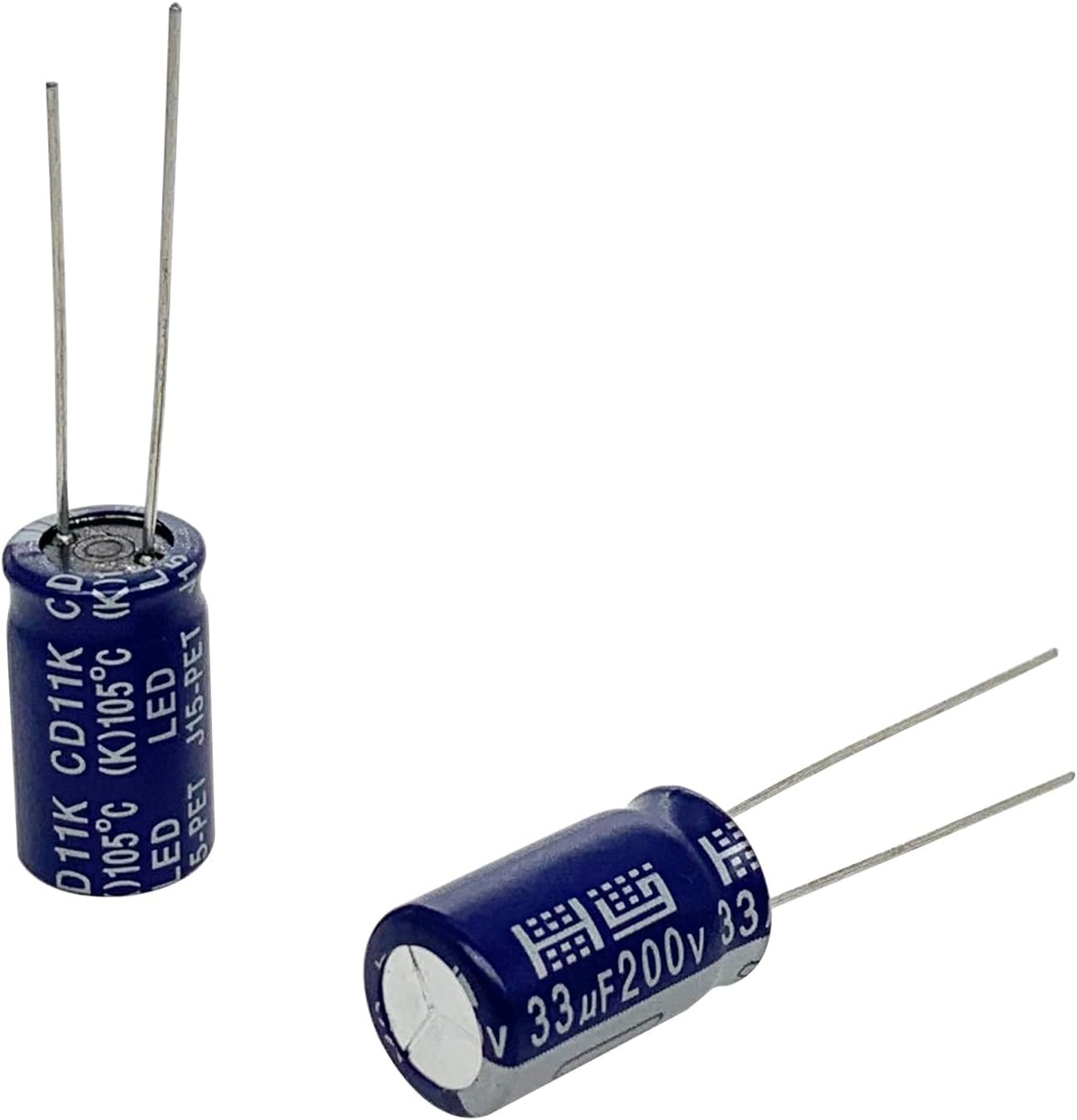 10pcs 200V 33UF Capacitor 10x16MM(0.39×0.63in) Aluminum Electrolytic Capacitors