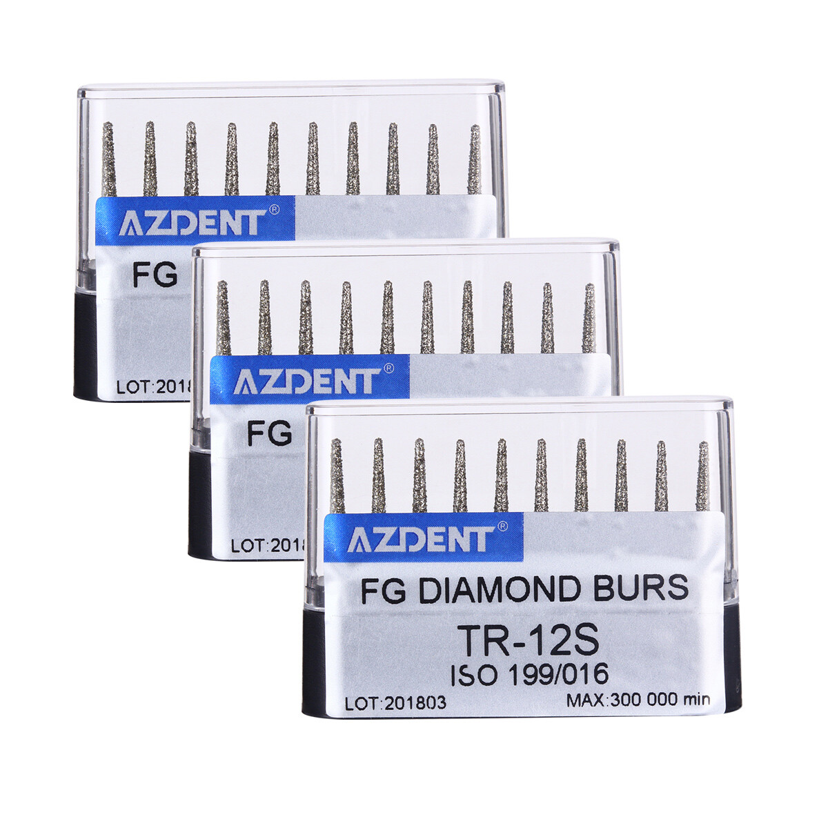 10 pcs Dental Super Coarse Diamond Burs TR-12S 1.6mm For High Speed Handpiece