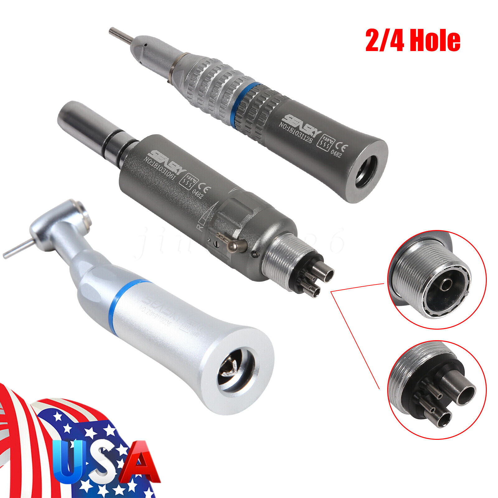 Dental Slow Low Speed FG 1.6mm Contra Angle Straight Air Motor 2H/4H NSK Style A