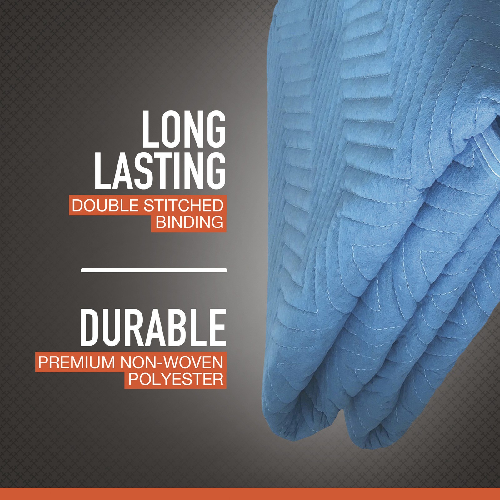 Ironton Nonwoven Moving Blanket, 80in.L x 72in.W, Blue