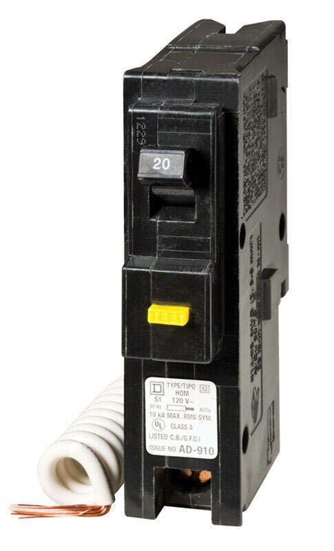 1 New Circuit Breaker Square D Homeline HOM120GFI /HOM120GFIC 20 Amp 1 Pole