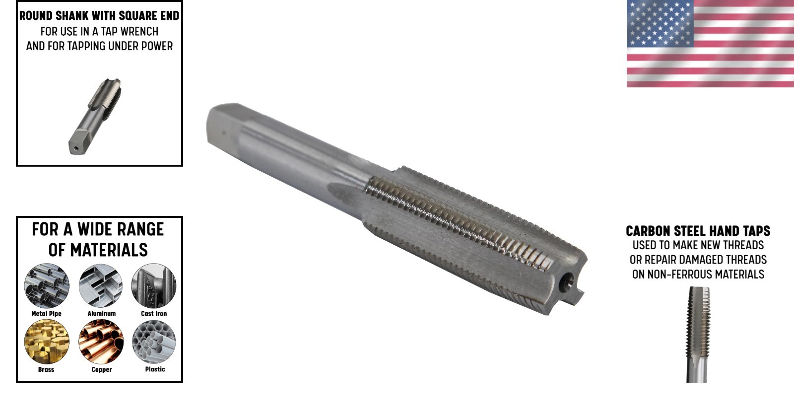 Lightweight 5/8″-11 Carbon Steel Plug Tap – Essential Tool for Tapping Projects