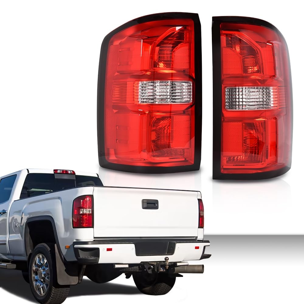 Tail Lights w/o Bulbs for GMC Sierra 1500 14-18 2500/3500 HD 15-19 Red Lens