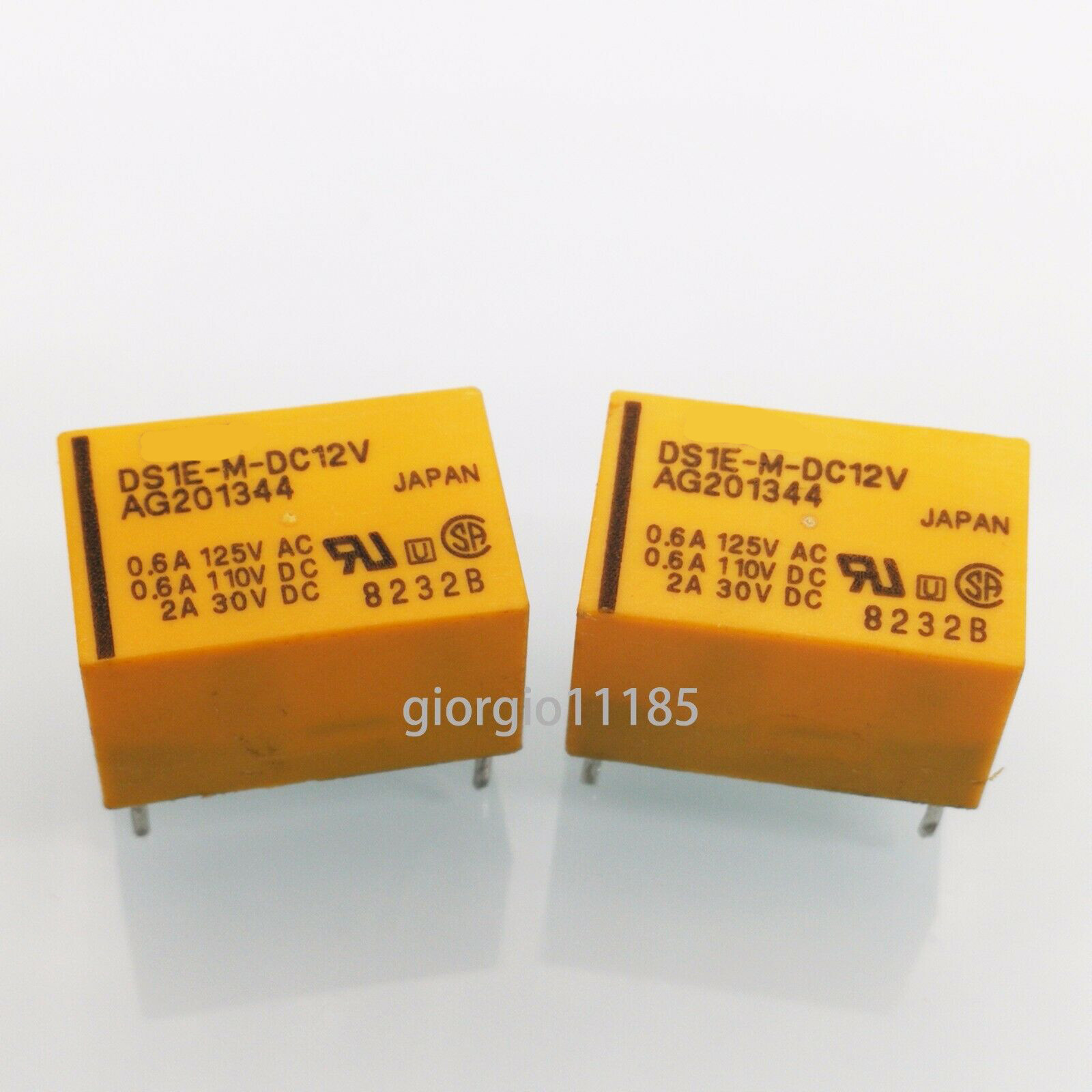 US Stock 2pcs DS1E-M-DC12V Low Signal Relay PCB 1 Form C 12VDC 1 Form C 400mW